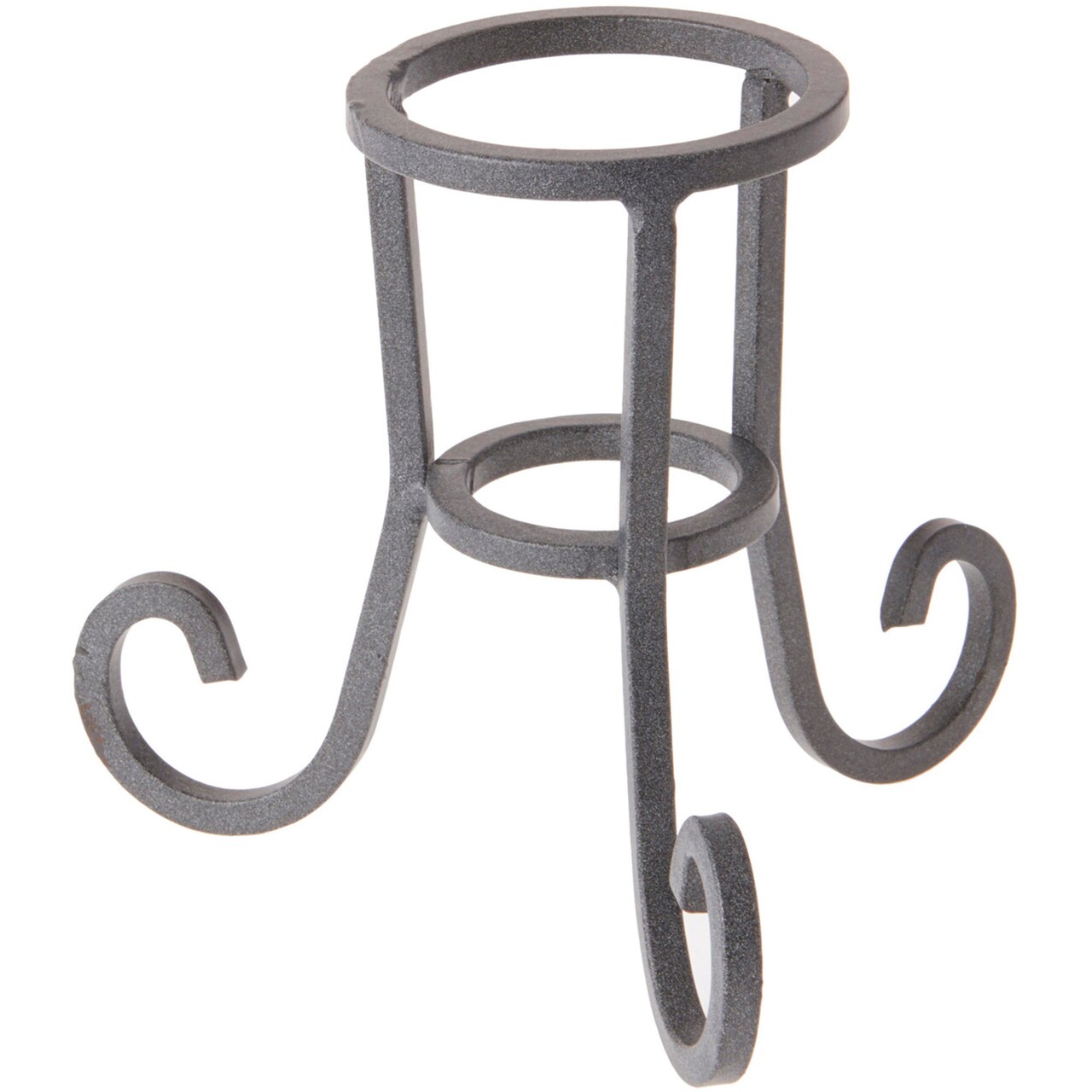 Bard's Dark Gray Wrought Iron Egg Stand/Holder, Scroll Leg, 2" Diameter